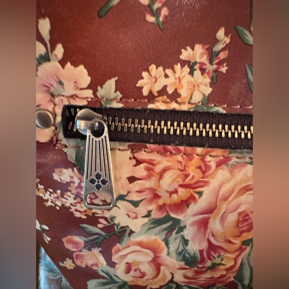 Patricia Nash Vintage Looking Floral Leather Bag With Kiss Lock- EUC - Picture 6 of 14